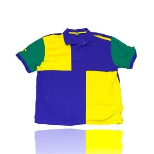 Mardi Gras “The Fluer-Di-Lis” Vintage Brightly Colored Pique Polo: 2XL